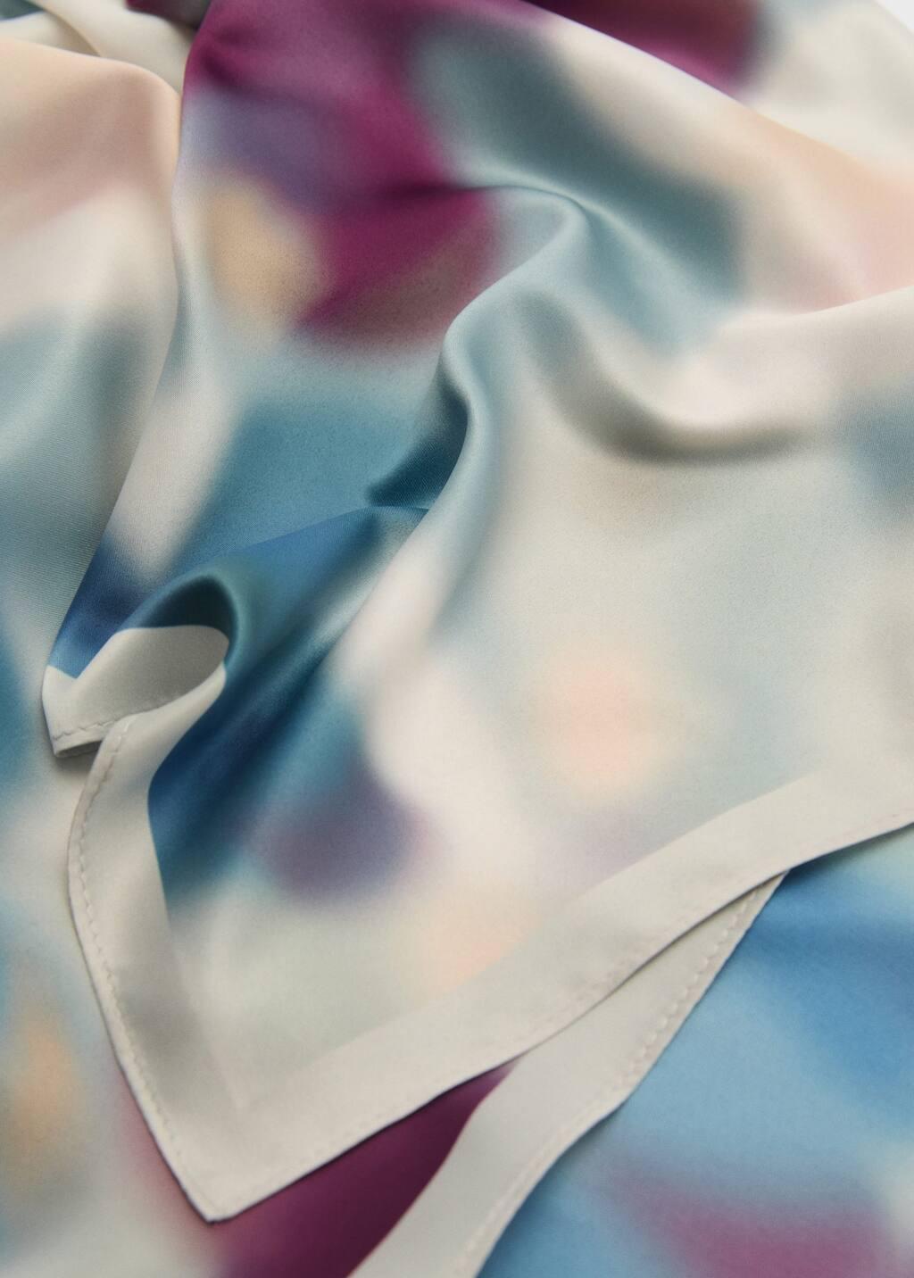 Blue Flowers Printed Scarf, 0201_52, large image number 0