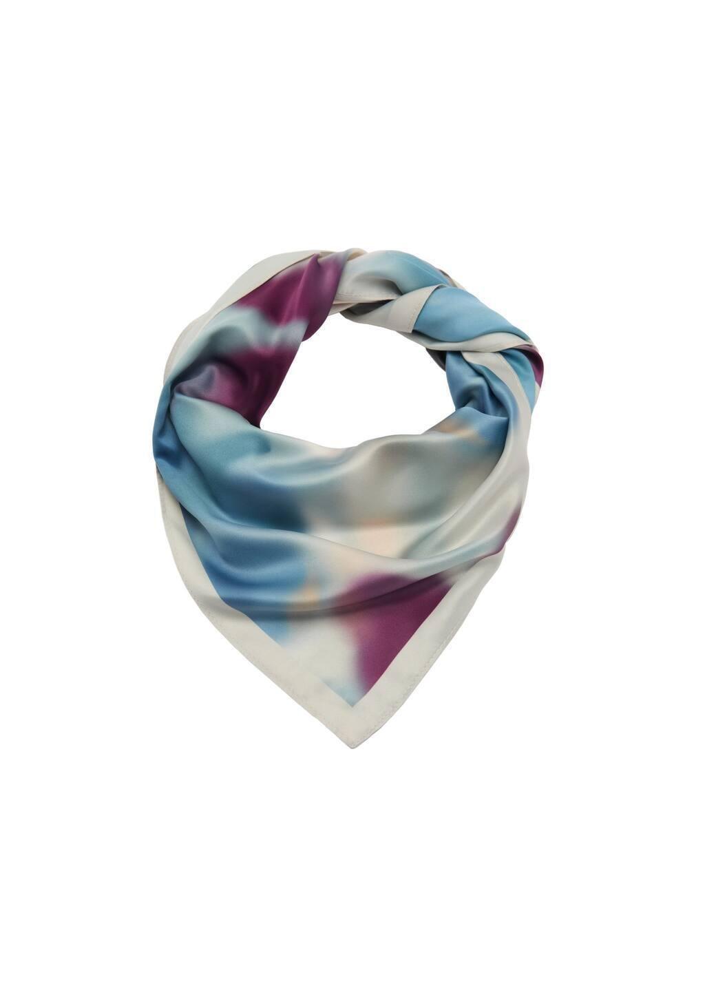 Blue Flowers Printed Scarf, 0201_52, large image number 2