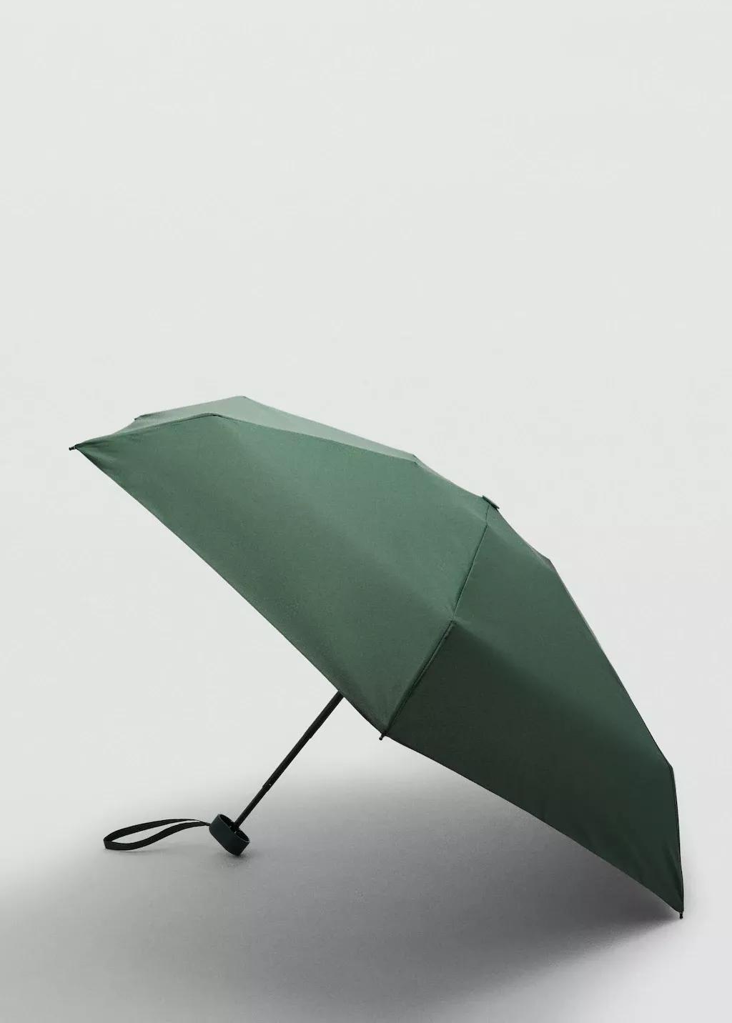 Green Plain Folding Umbrella, Green, large image number 0