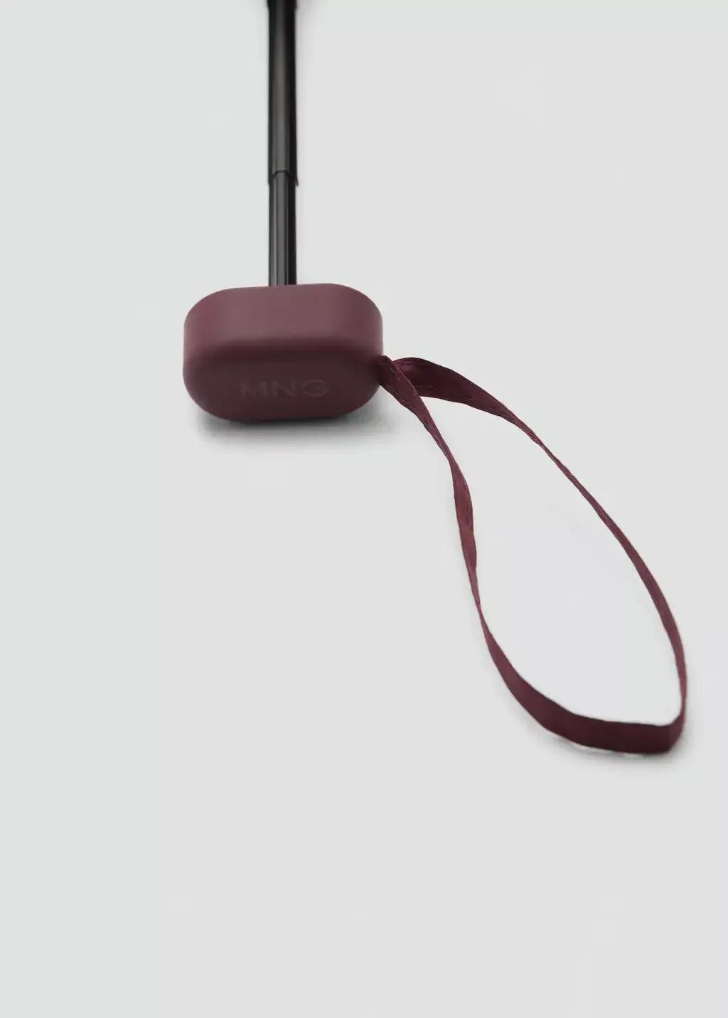 Red Plain Folding Umbrella, Dark Red, large image number 2