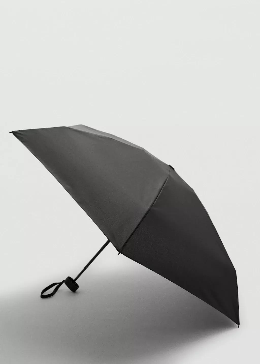 Black Plain Folding Umbrella, , medium