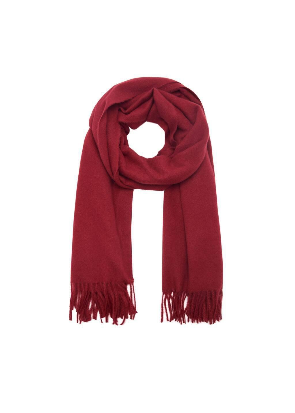Red Fringed Edge Scarf, Medium Red, large image number 2