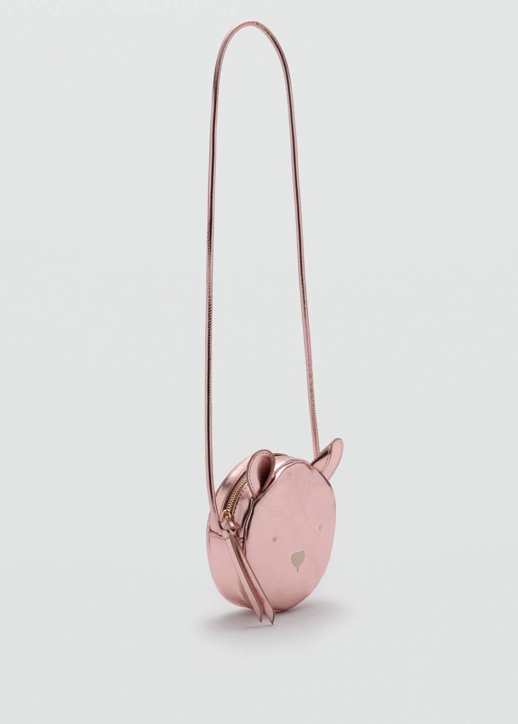 Pink Metallic Teddy Bear Bag, Baby Girl, Pink, large image number 0