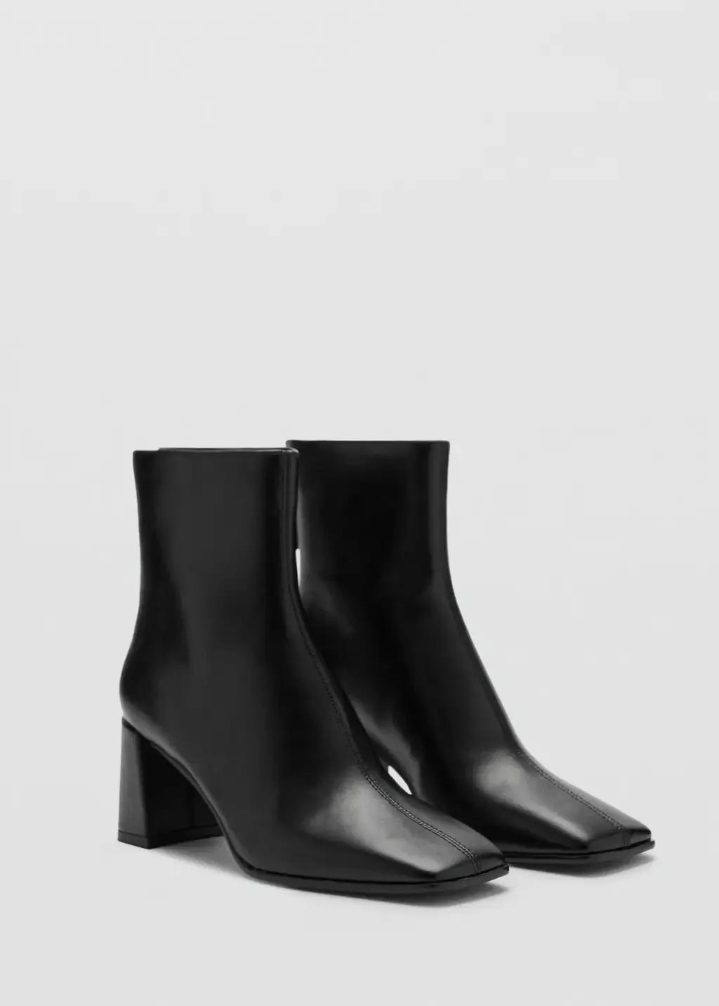 BLACK Block ankle boots with square toe, Black, medium
