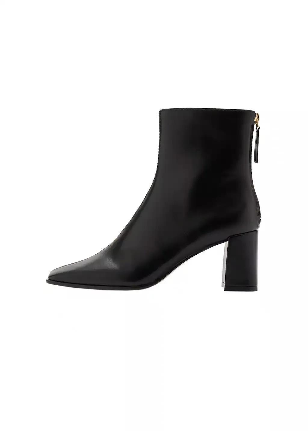 BLACK Block ankle boots with square toe, Black, large image number 3