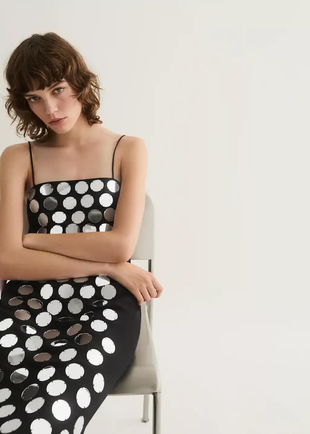 Black Dress With Mirrors And Back Opening, , large image number 0
