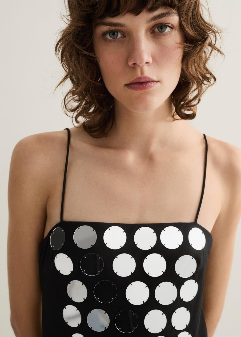 Black Dress With Mirrors And Back Opening, , large image number 1