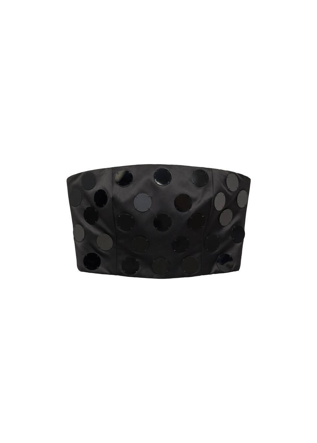 Black Strapless Mirror Top, , large image number 3