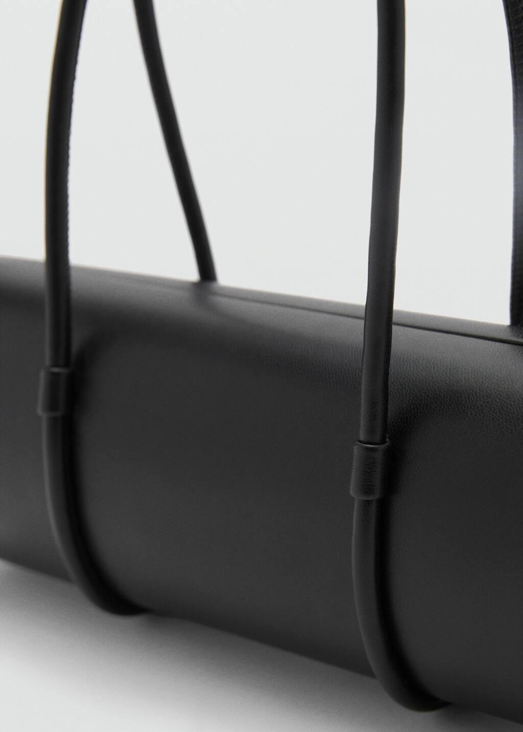 Black Double-Handle Clutch Bag, Black, large image number 2