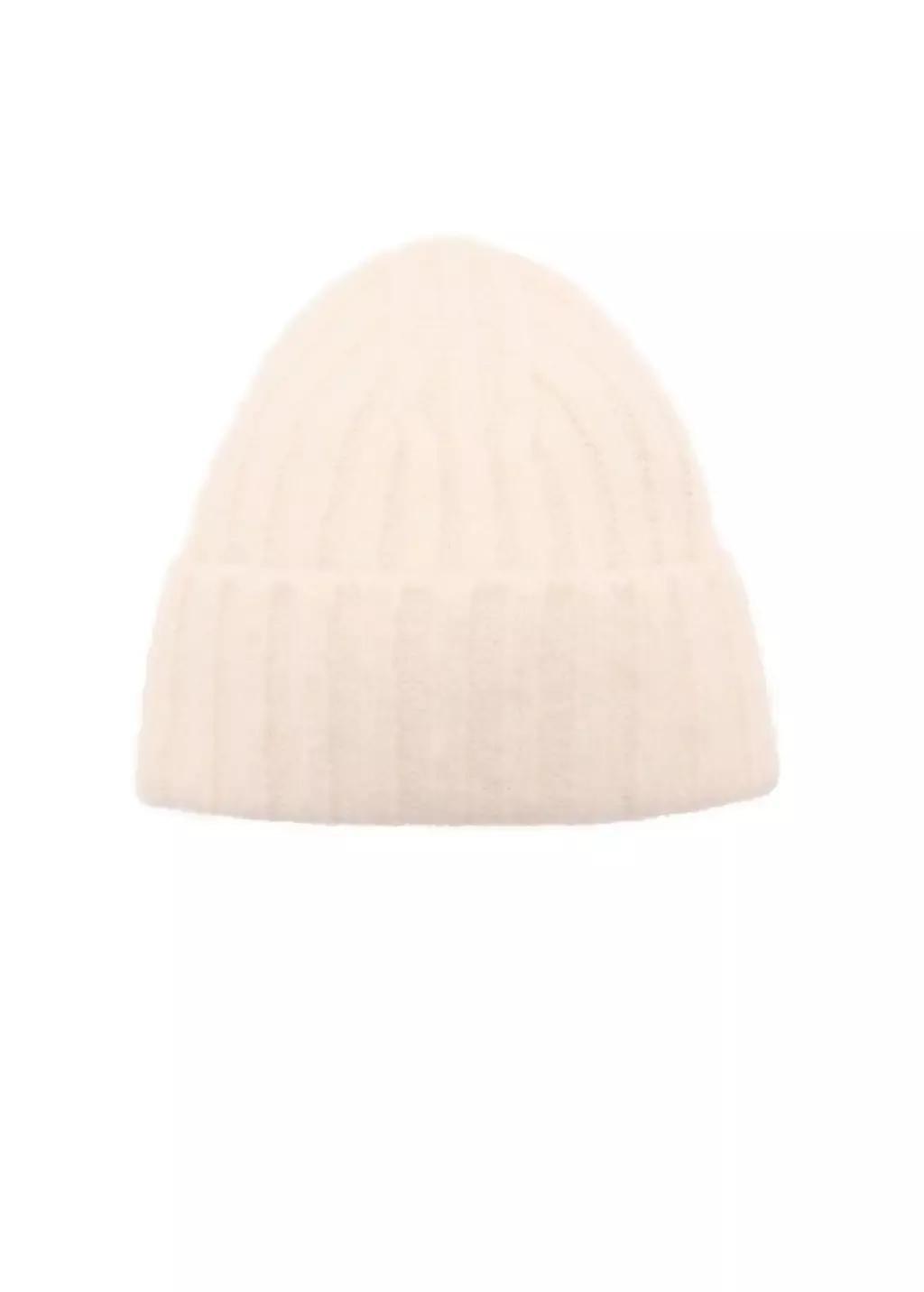 Beige Ribbed Knit Beanie, 0201_05, large image number 1