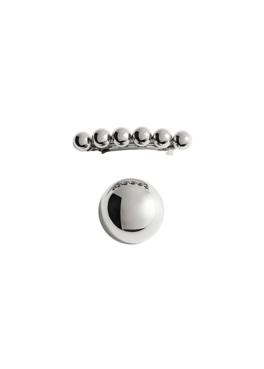 Silver Pack Of 2 Hair Clips, Silver, large image number 1