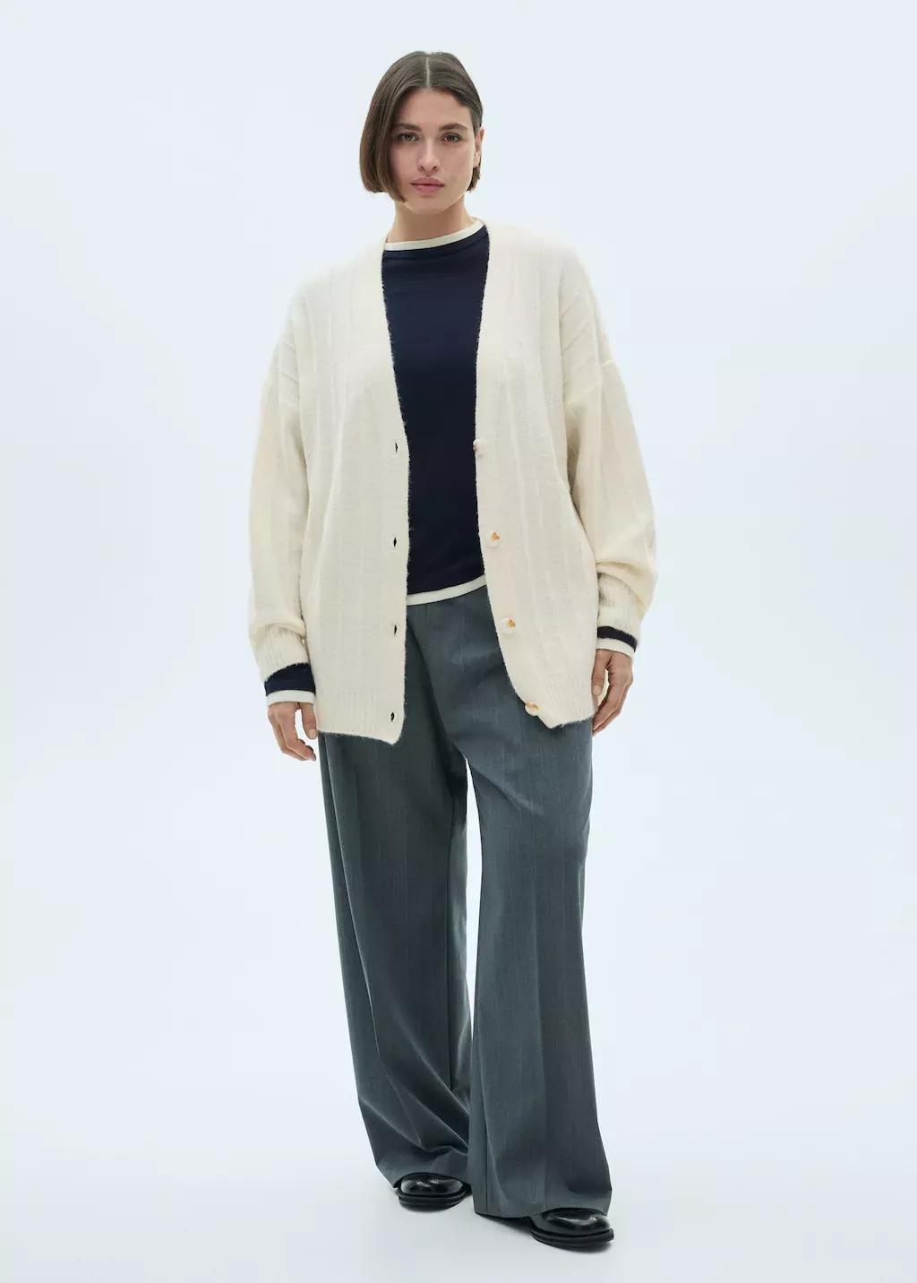 Beige Buttoned Long Cardigan, , large image number 2