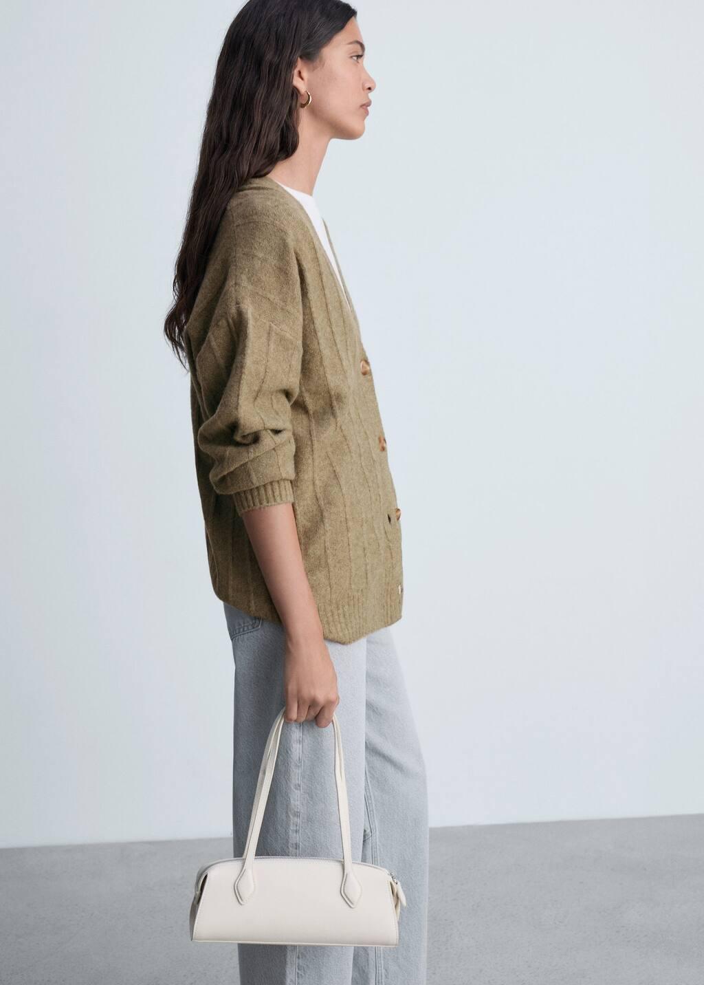 Green Buttoned Long Cardigan, , large image number 0