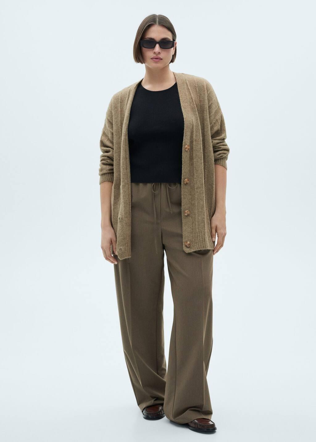 Green Buttoned Long Cardigan, , large image number 2