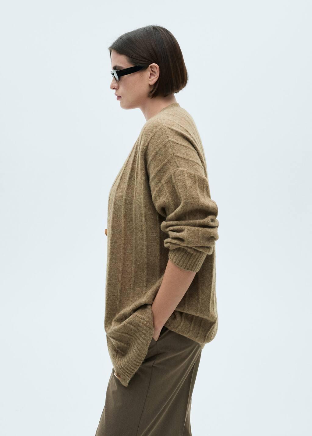 Green Buttoned Long Cardigan, , large image number 5