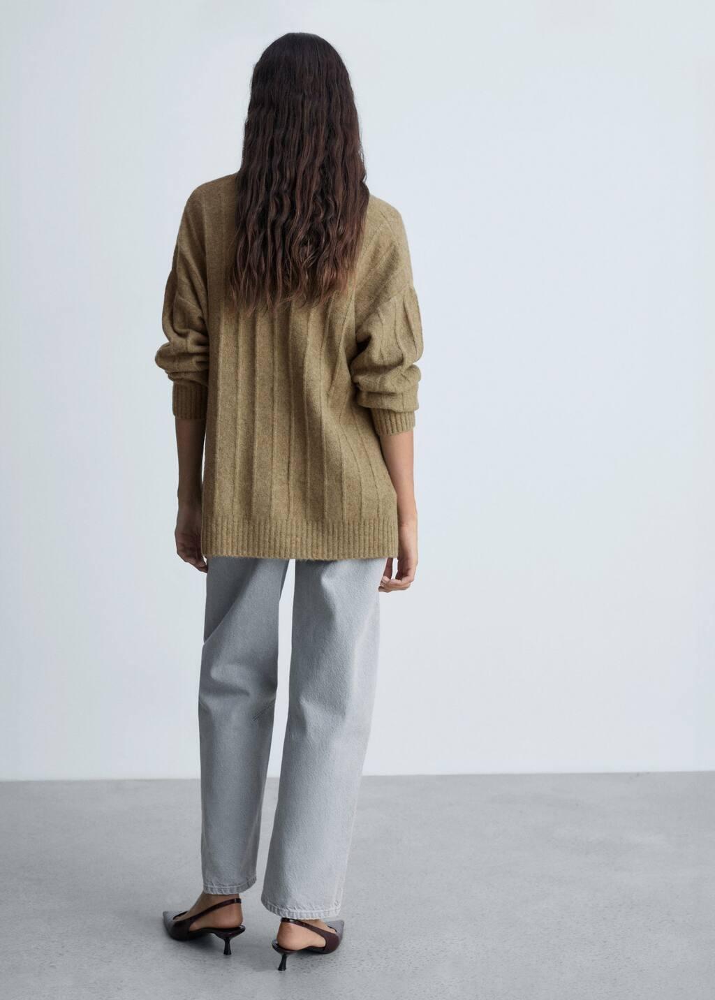 Green Buttoned Long Cardigan, , large image number 7