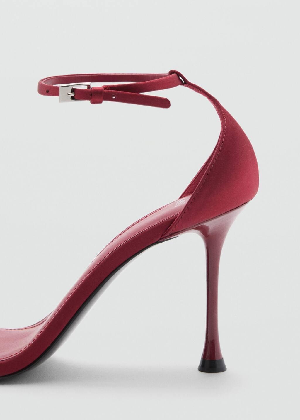 Red Heeled Sandals With Decorative Bow, Red, large image number 1