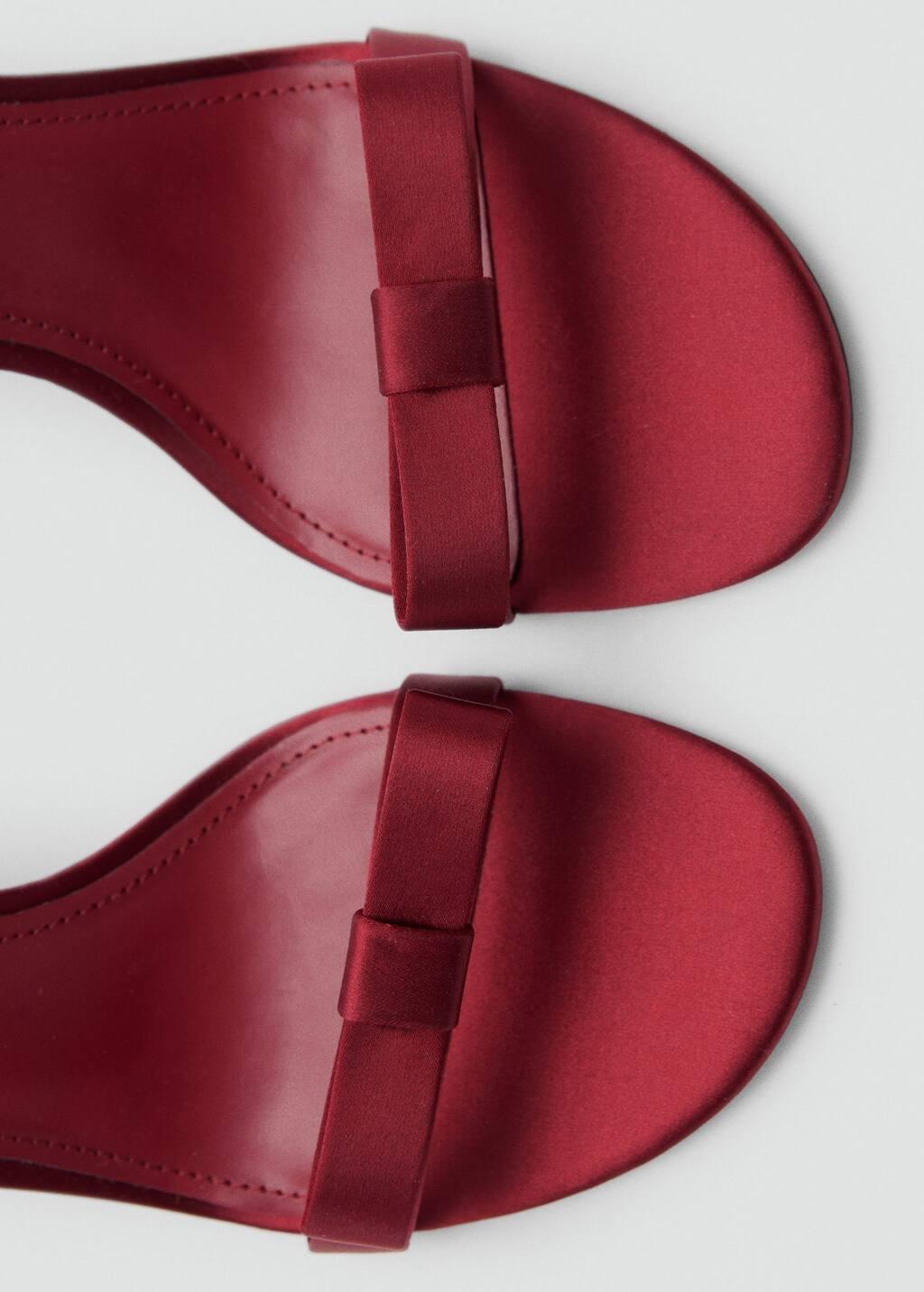 Red Heeled Sandals With Decorative Bow, Red, large image number 2