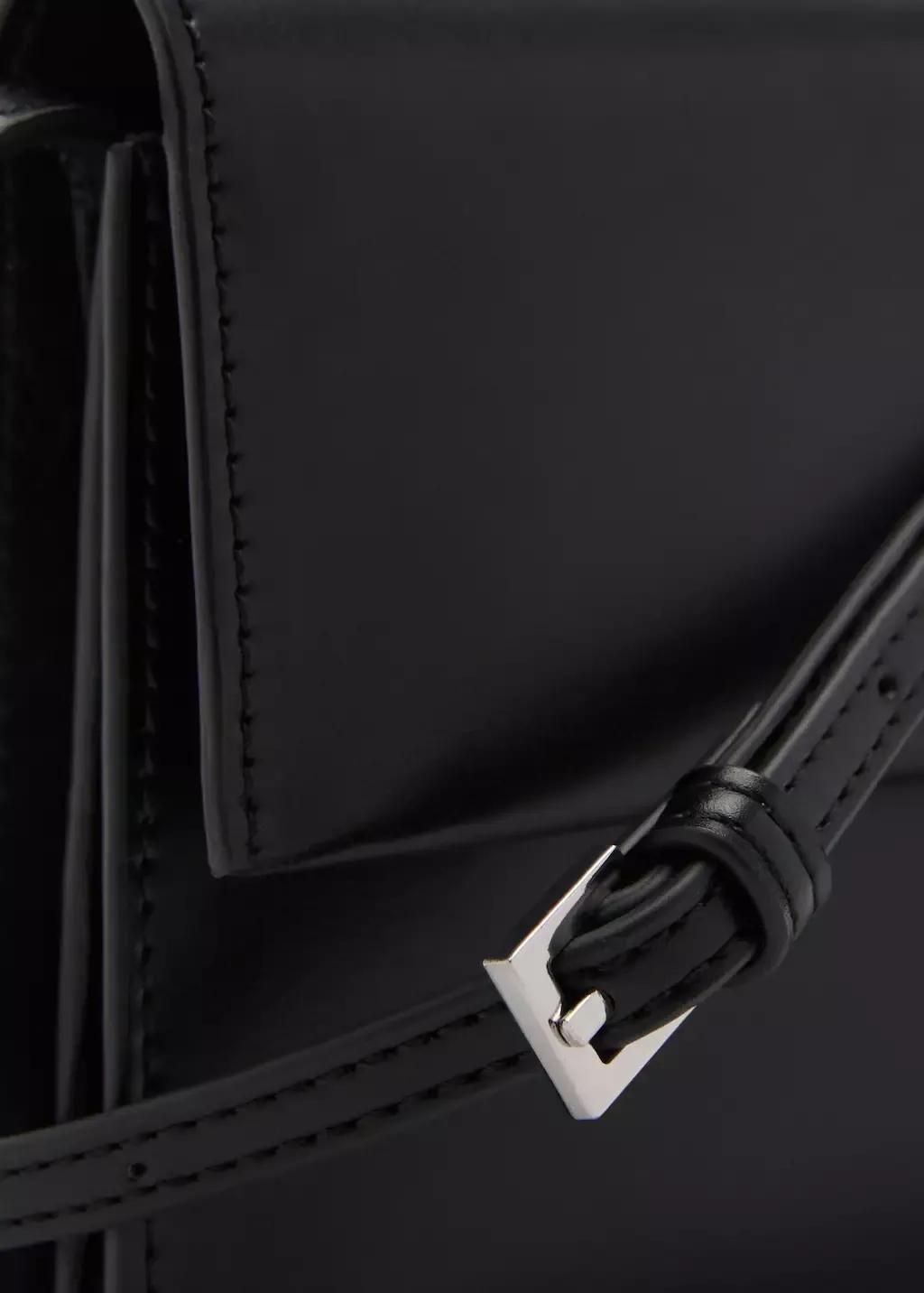 Black Crossbody Bag With Flap, Black, large image number 2