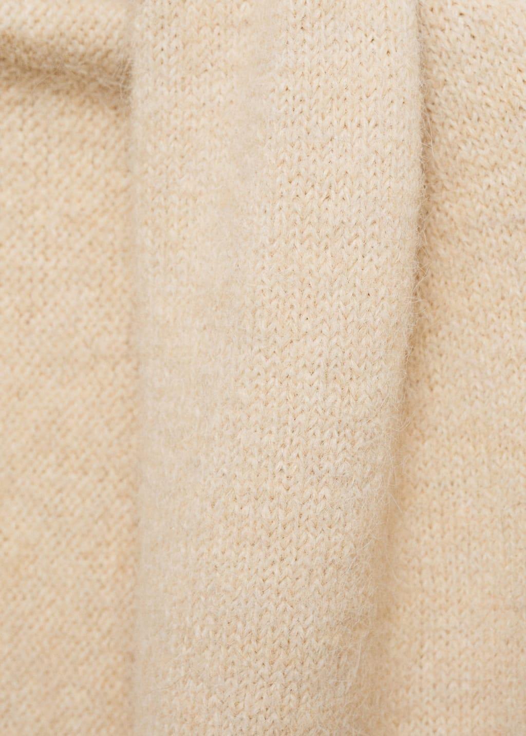 Beige Knitted Shawl With Fringed Ends, Light Beige, large image number 1