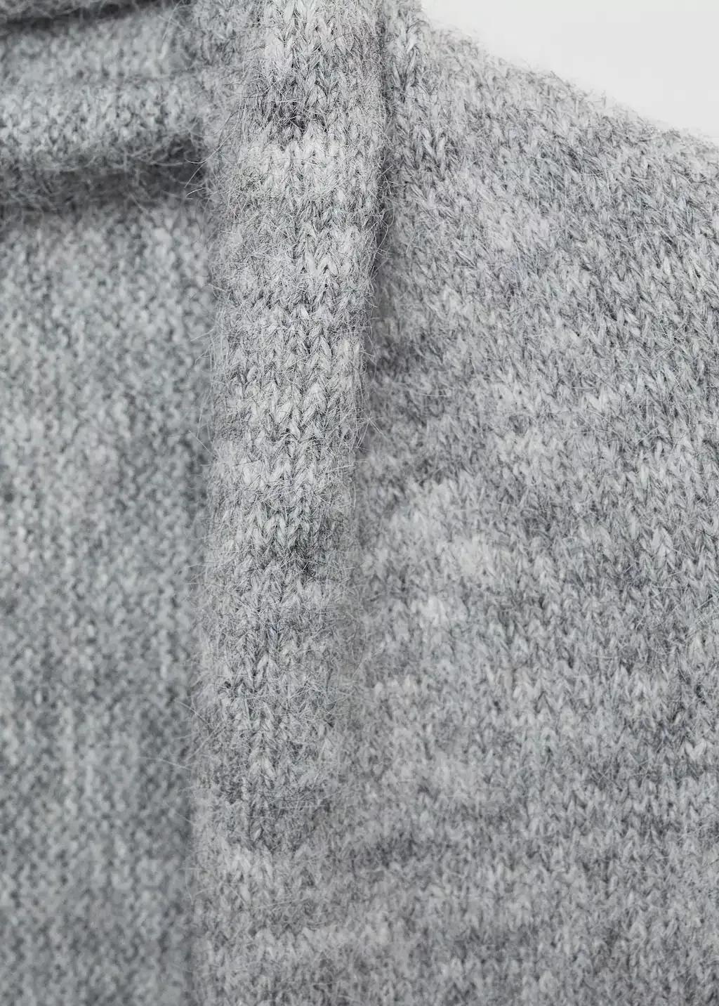 Grey Knitted Shawl With Fringed Ends, Medium Grey, large image number 1