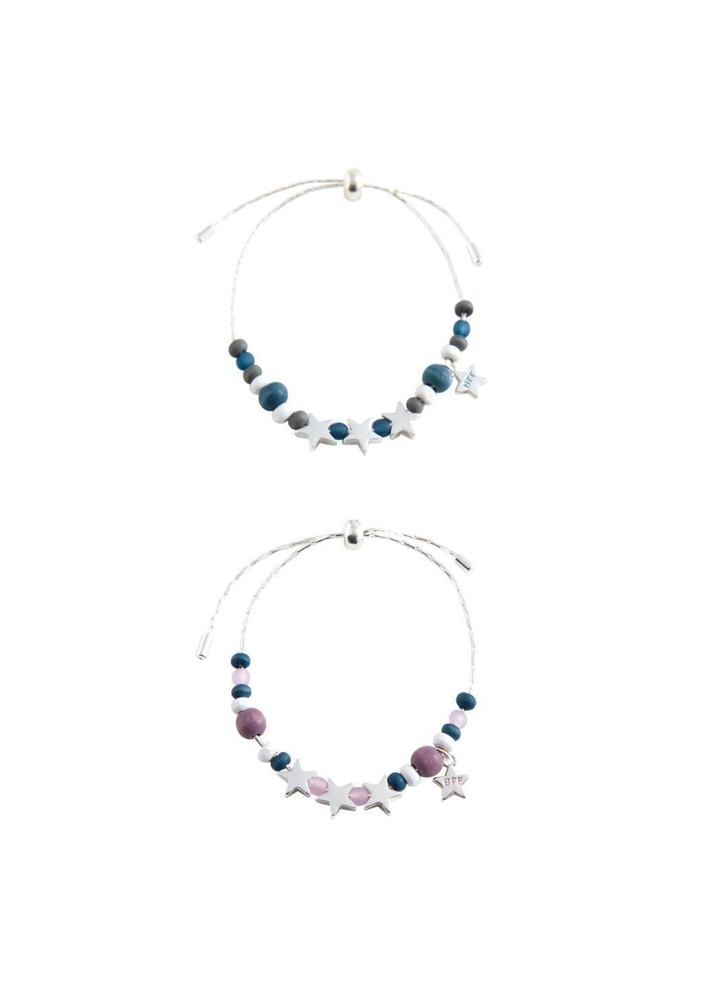 Silver Beads Bracelets 2 Pack, Kids Girl, Silver, large image number 1