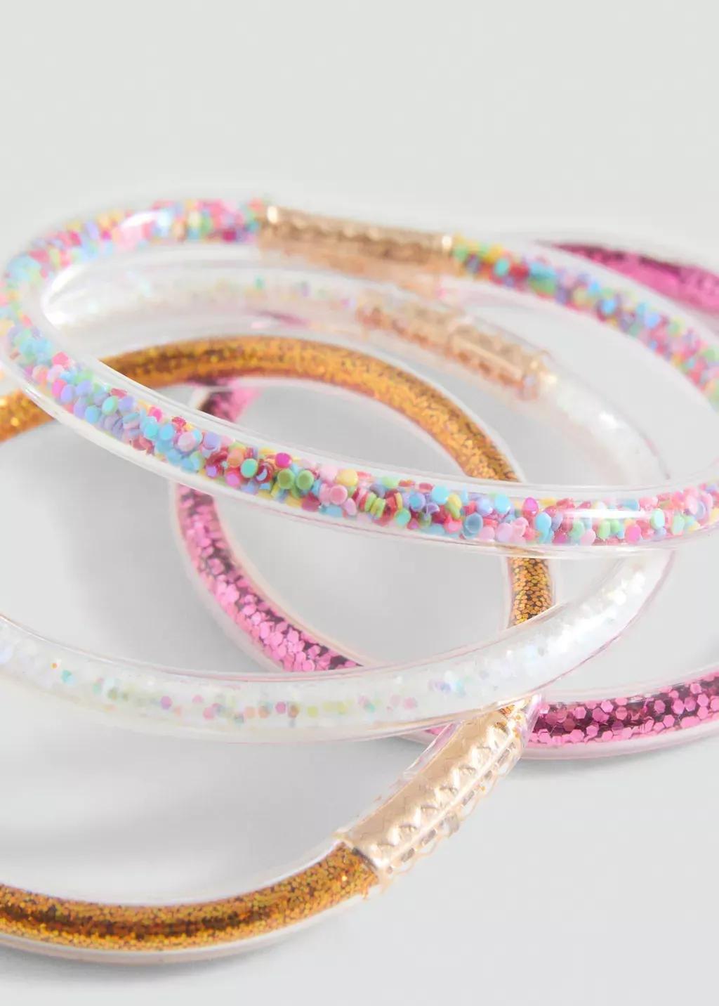 Pink Pack Of 4 Bracelets, Kids Girl, Pink, large image number 1