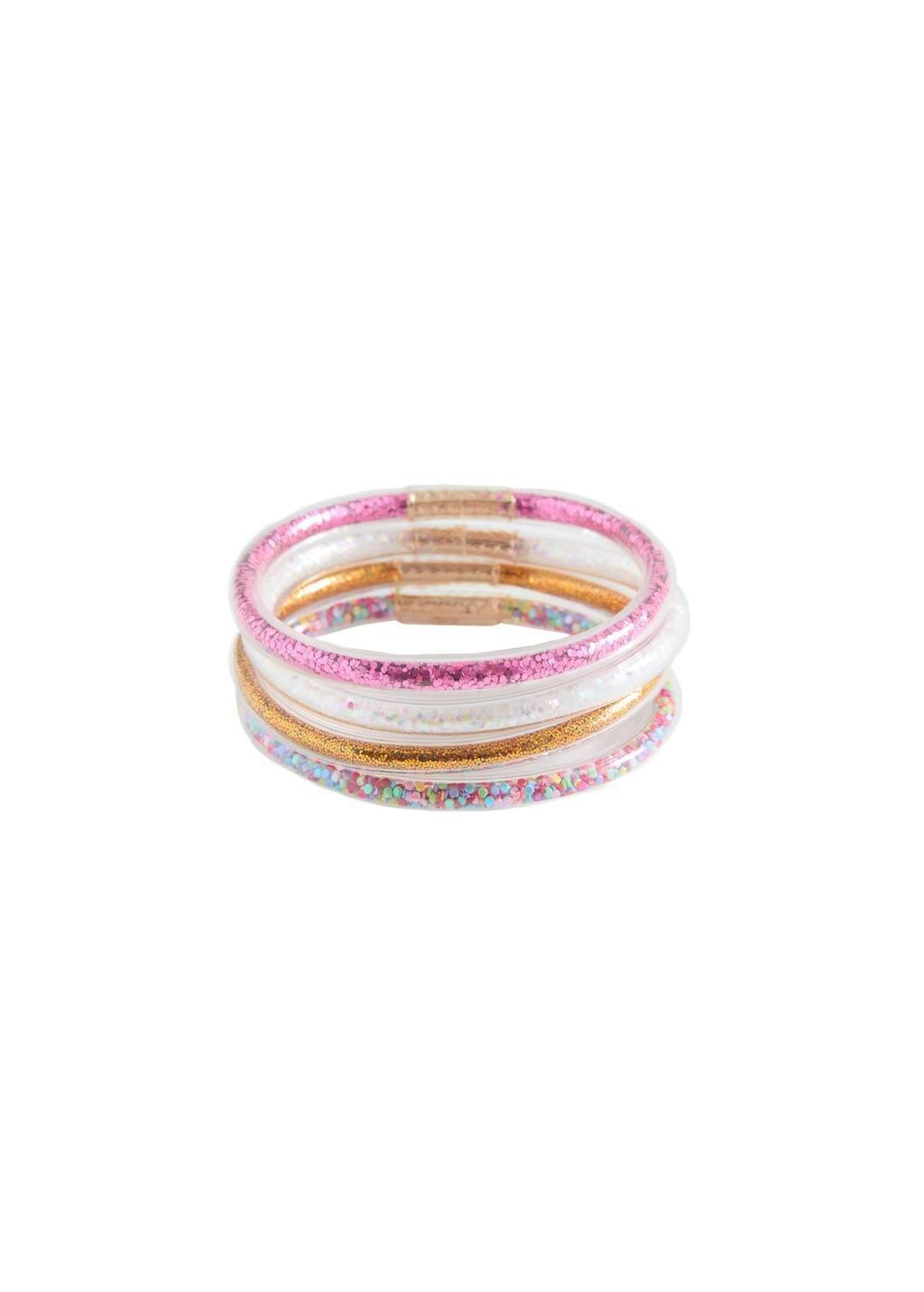 Pink Pack Of 4 Bracelets, Kids Girl, Pink, large image number 2