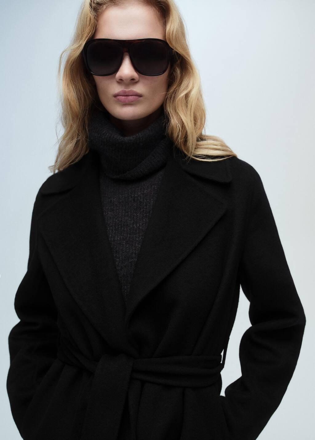 Black Belt Handmade Coat, , large image number 0