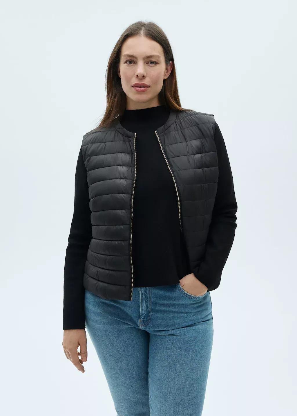 Black Quilted Gilet, , large image number 4