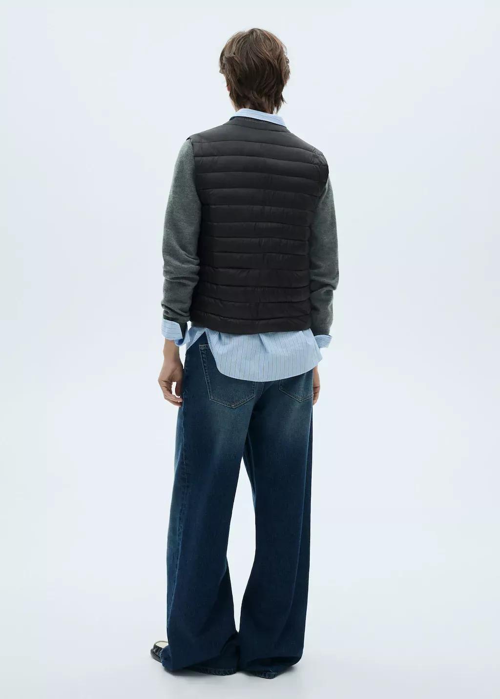 Black Quilted Gilet, , large image number 6
