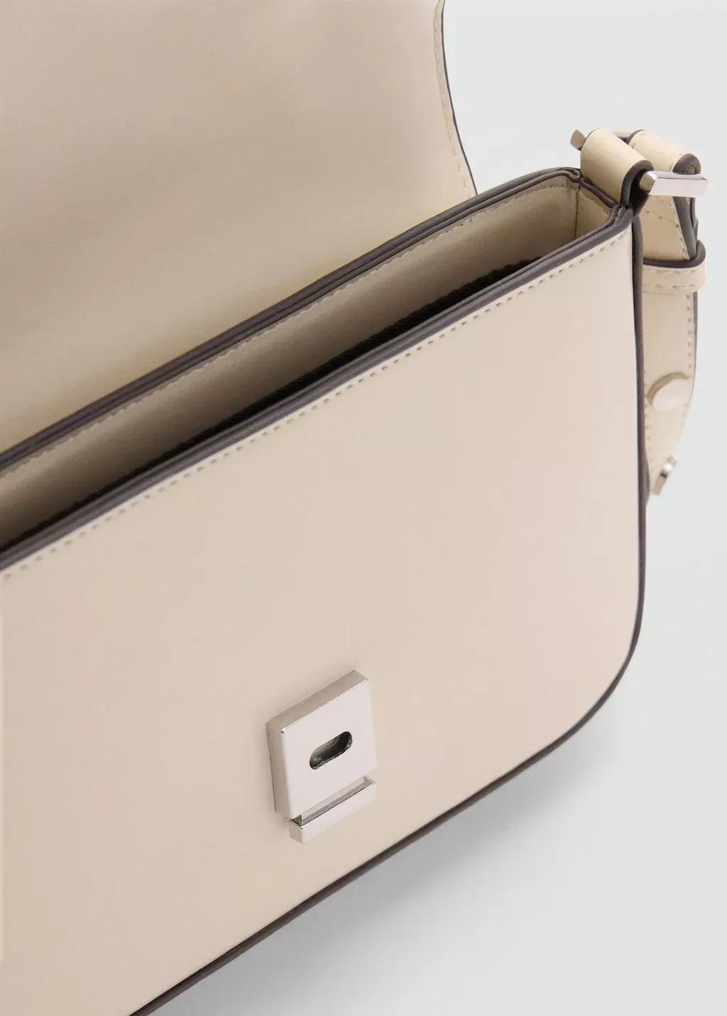 White Shoulder Bag With Strap, Natural White, large image number 1