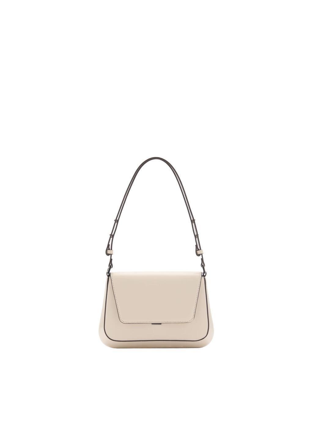 White Shoulder Bag With Strap, Natural White, large image number 3