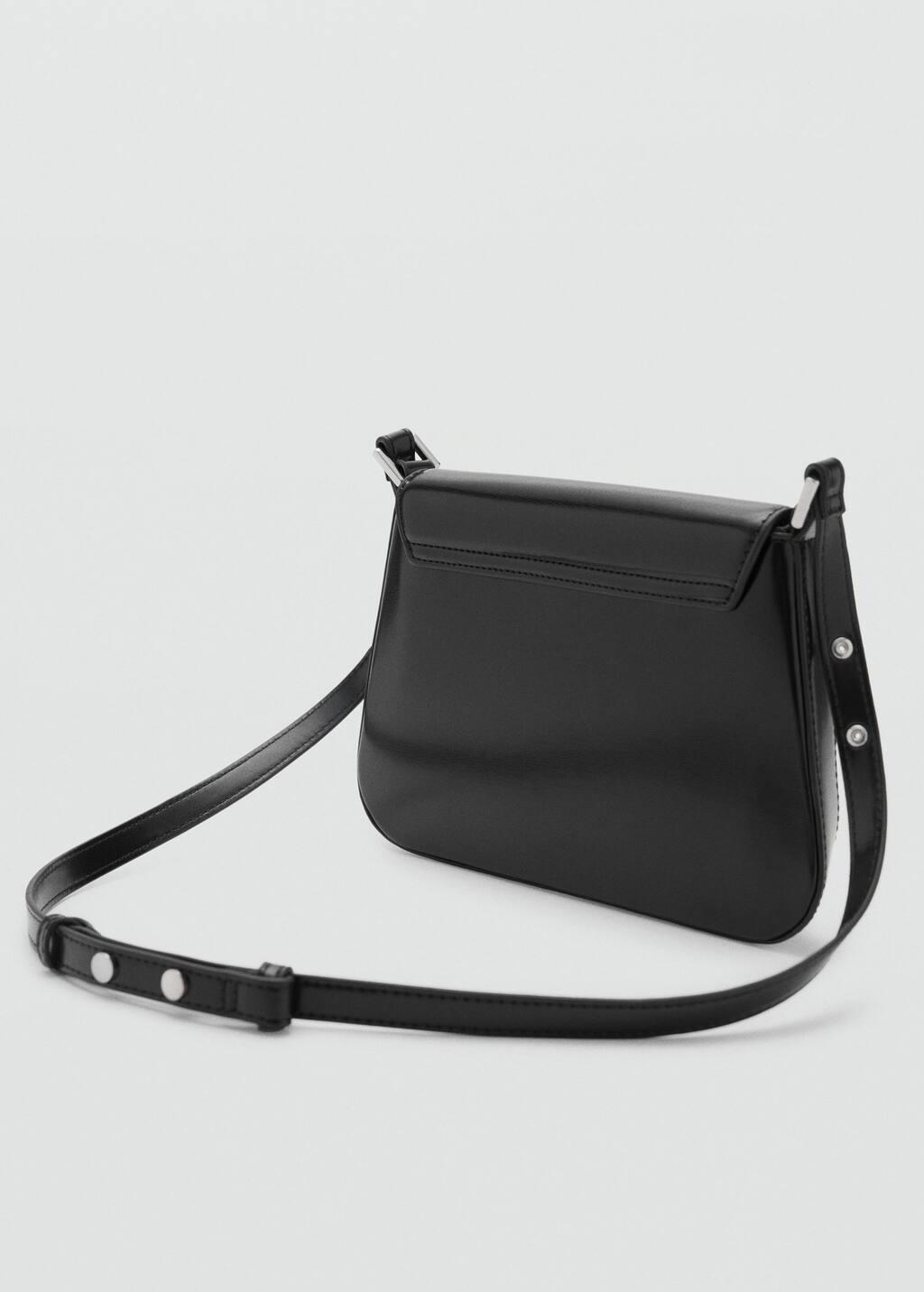 Black Shoulder Bag With Strap, 0201_99, large image number 2