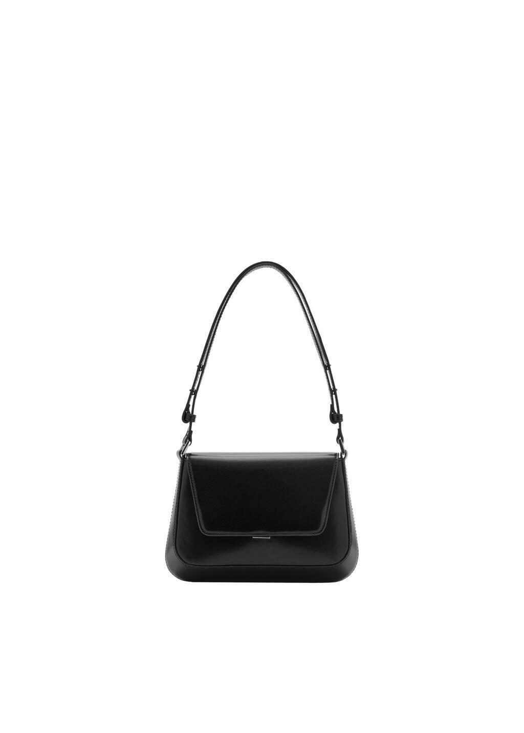 Black Shoulder Bag With Strap, 0201_99, large image number 3