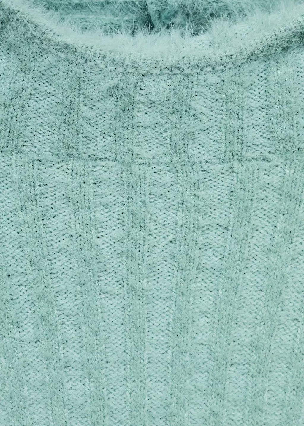 Turquoise Fur-Effect Hooded Sweater, , large image number 2
