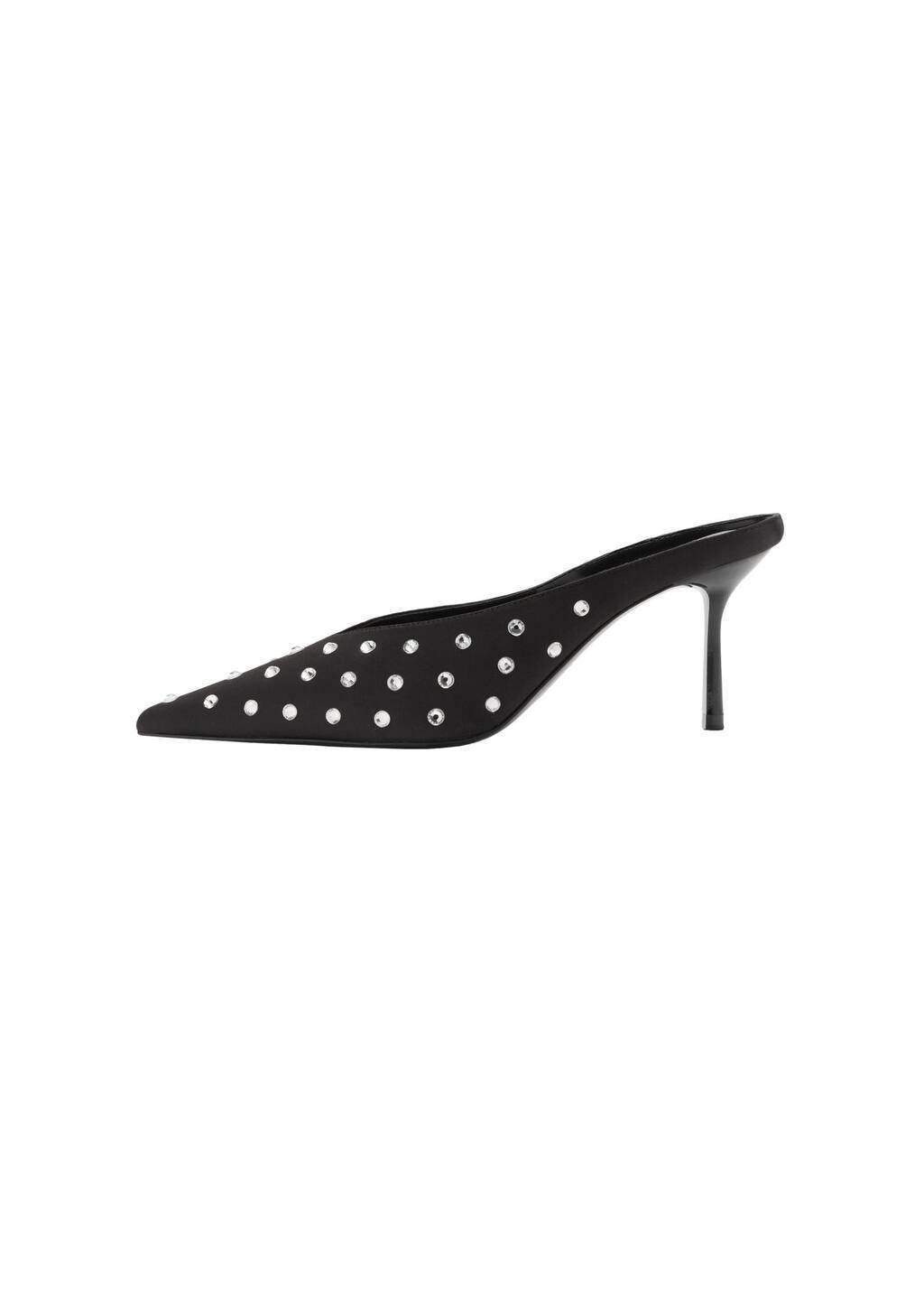 Black Crystal Slingback Heeled Shoe, , large image number 3