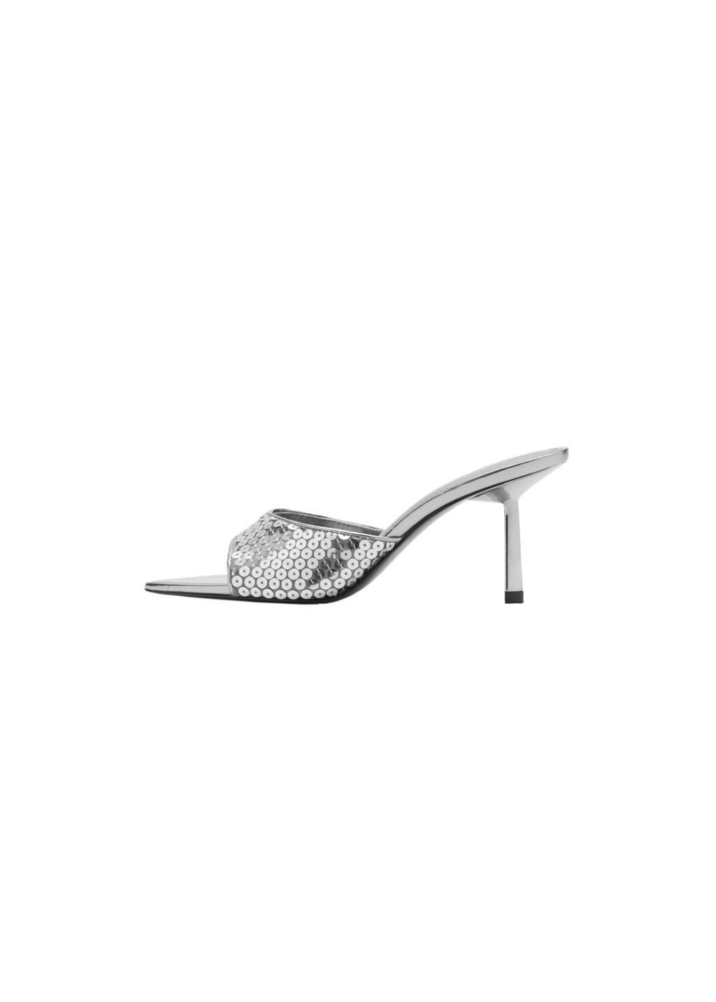 Silver Sequin Slingback Sandal, , large image number 3