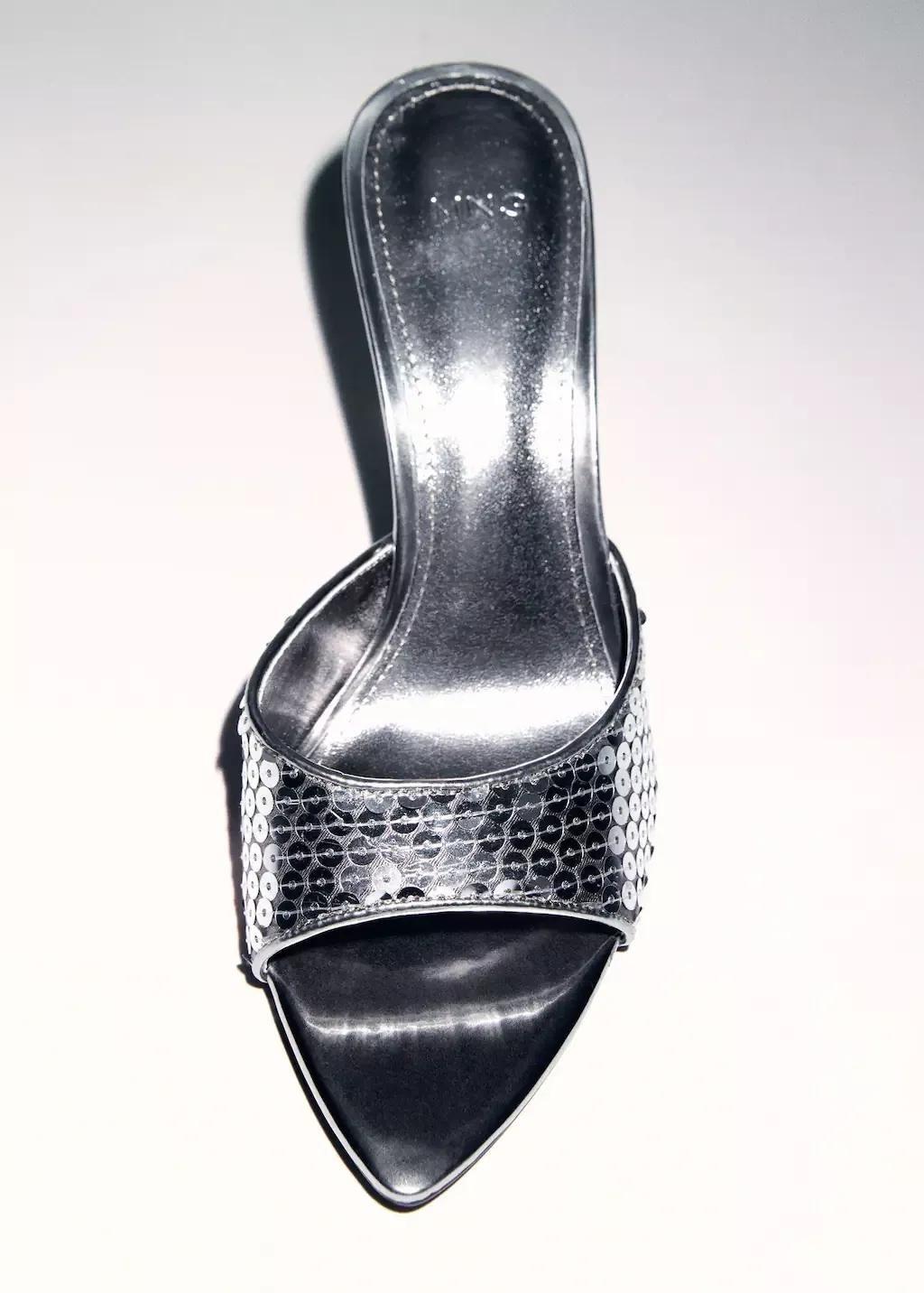 Silver Sequin Slingback Sandal, , large image number 3