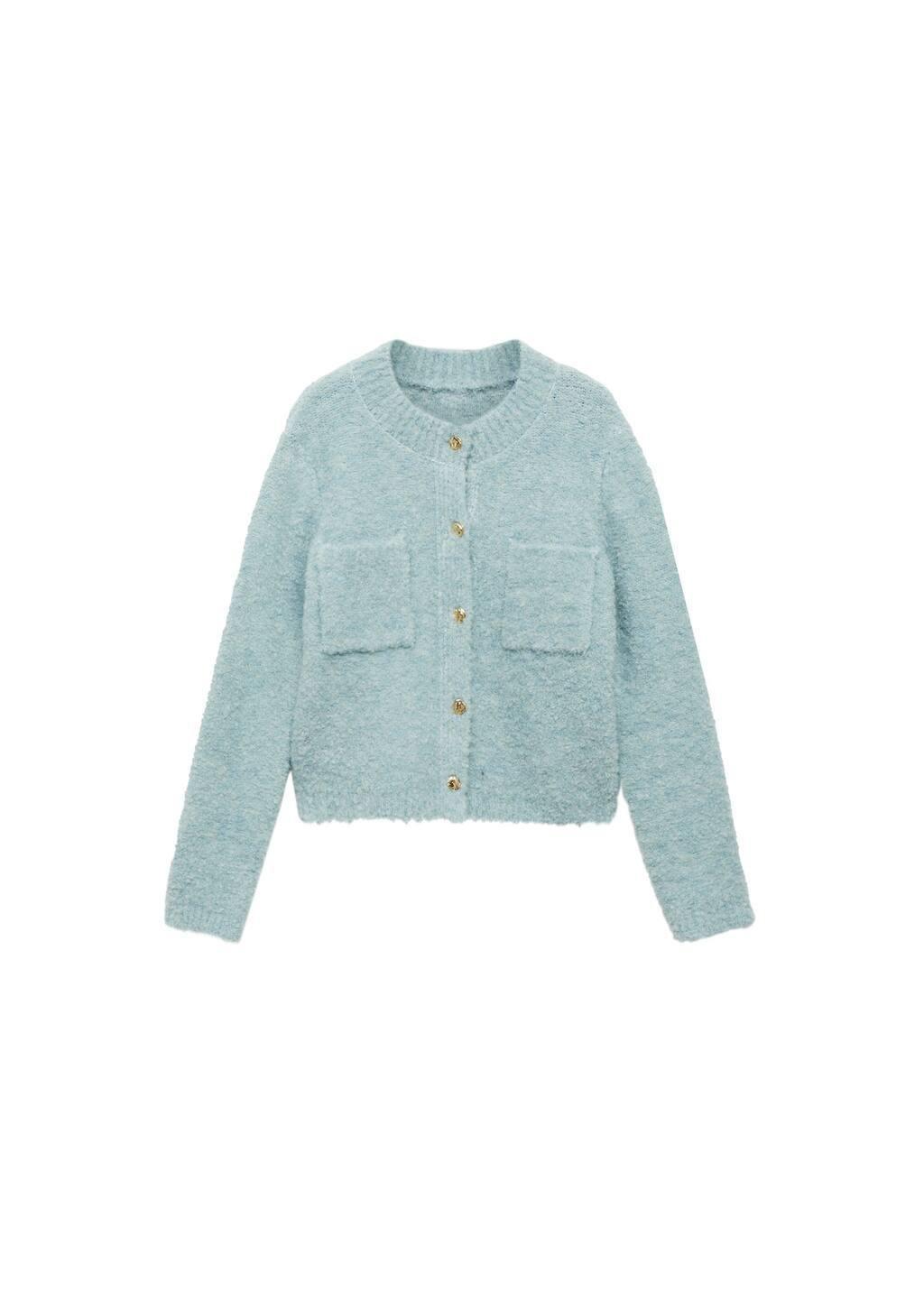 Blue Lt-Pastel Boucle Jacket With Jewel Buttons, , large image number 3