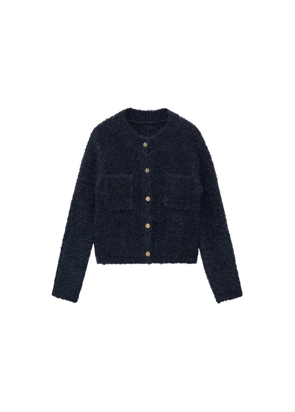 Navy Boucle Jacket With Jewel Buttons, , large image number 3