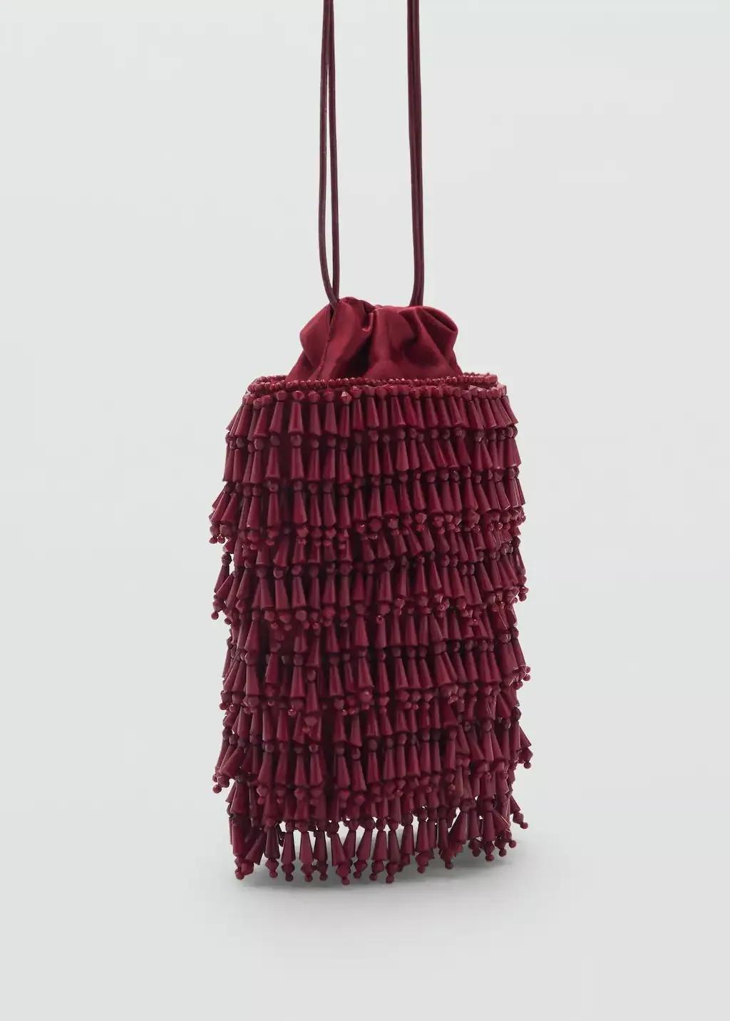 Red Beaded Handbag, 0201_78, large image number 0