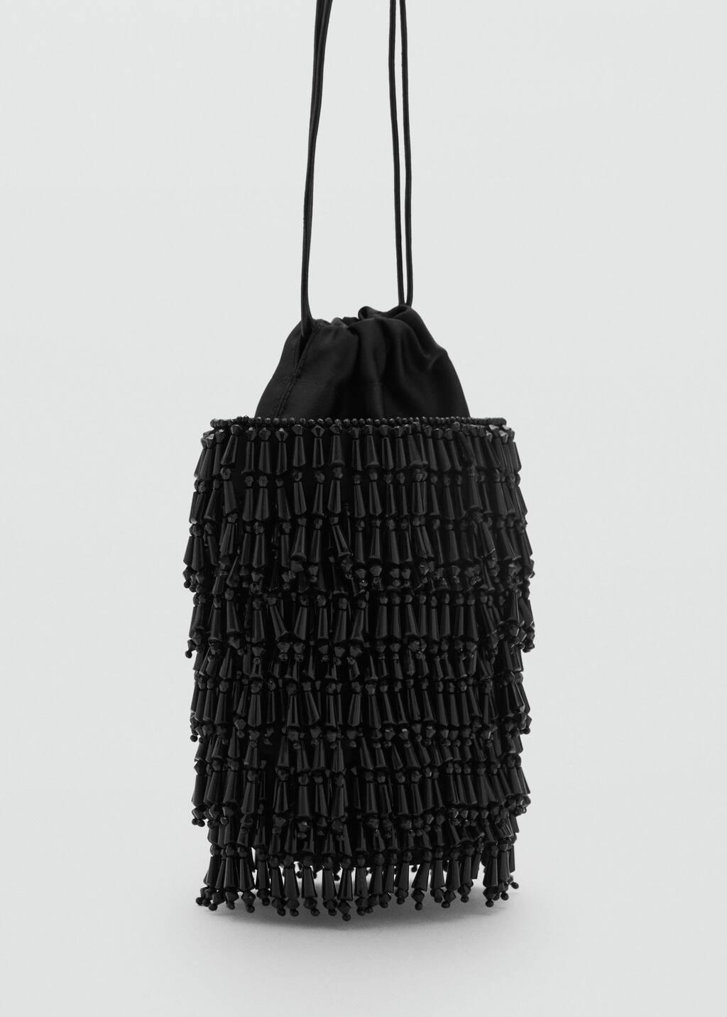 Black Beaded Handbag, 0201_99, large image number 0