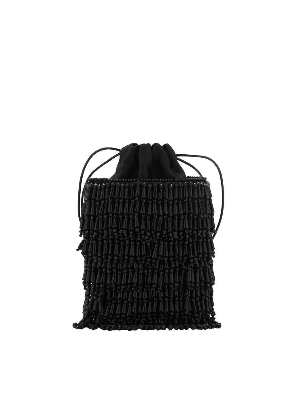 Black Beaded Handbag, 0201_99, large image number 3