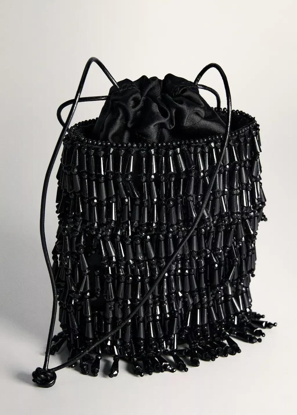 Black Beaded Handbag, 0201_99, large image number 4