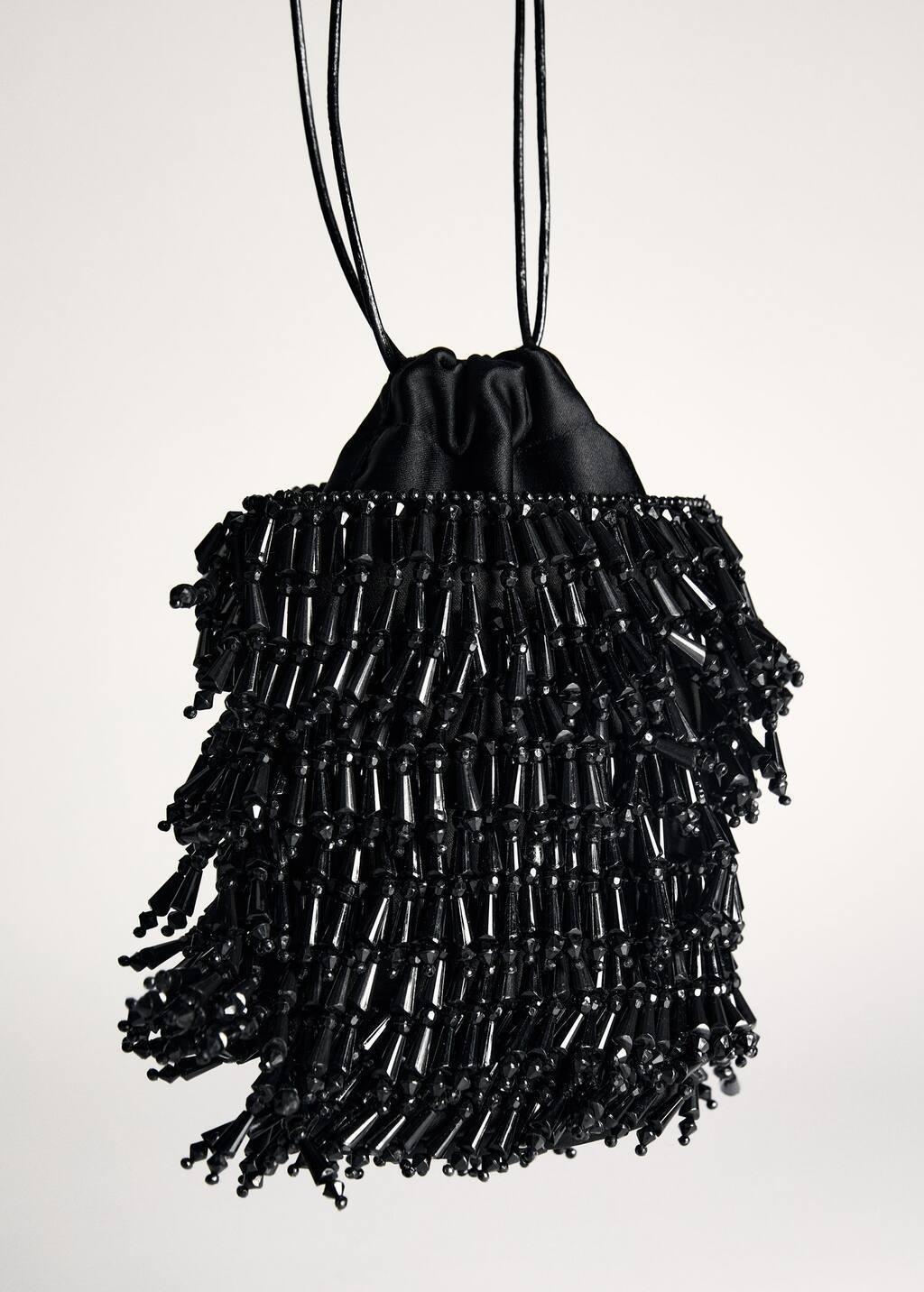 Black Beaded Handbag, 0201_99, large image number 5