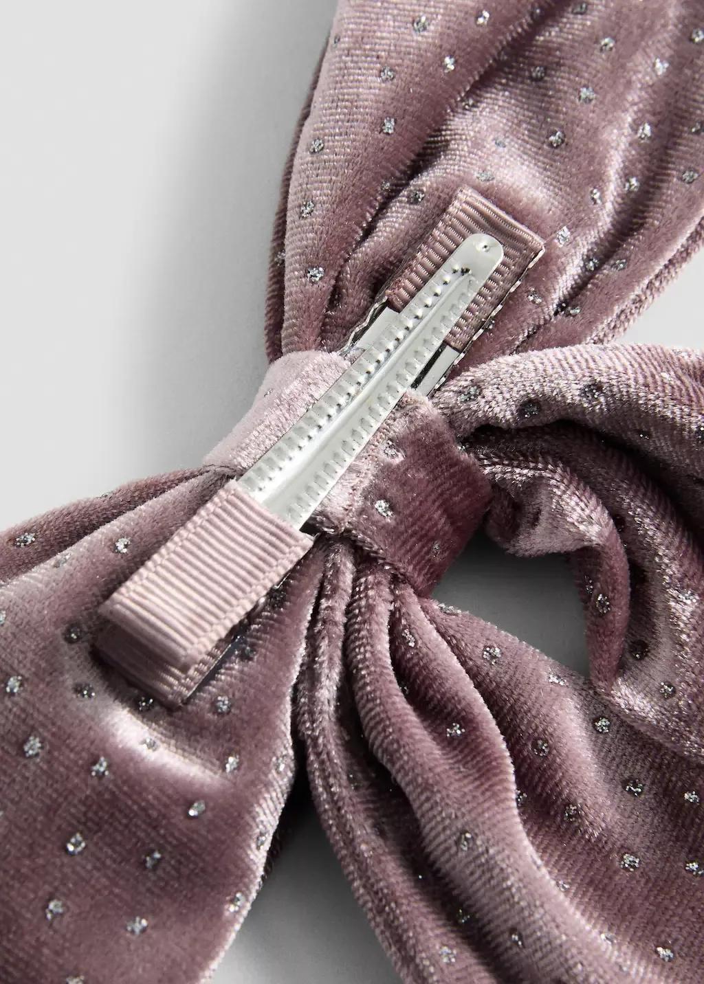 Pink Bow Hairclip, Light-Pastel Pink, large image number 0