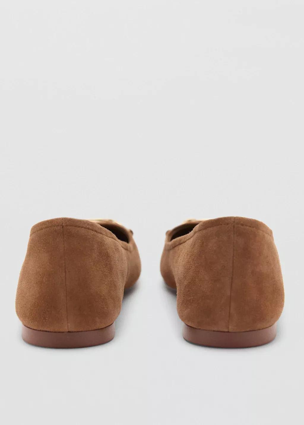 Brown Link Leather Ballerina, , large image number 1