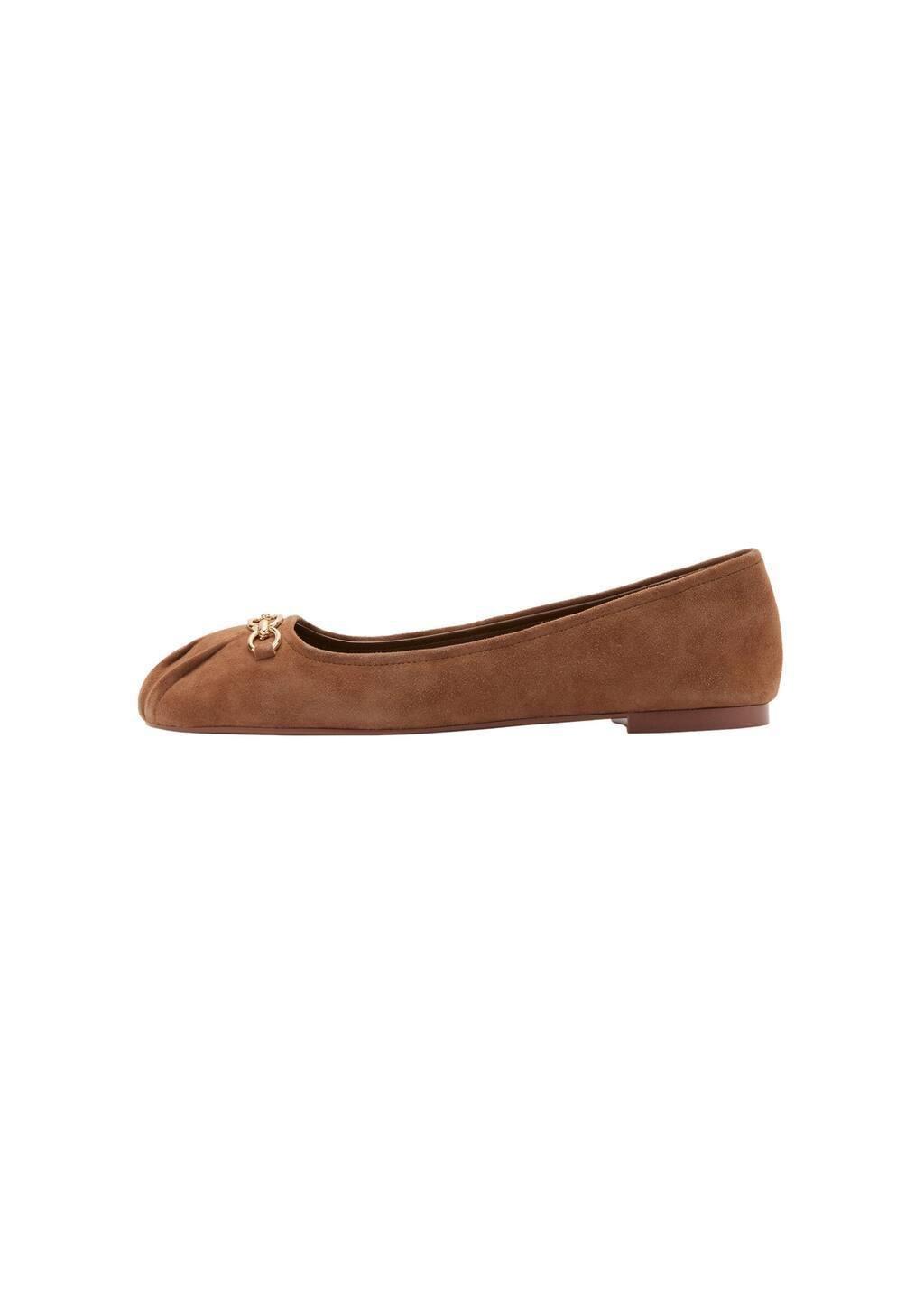 Brown Link Leather Ballerina, , large image number 3