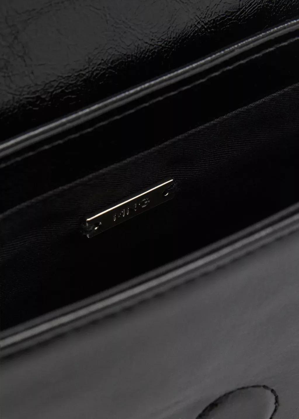 Black Flap Chain Bag, Black, large image number 1